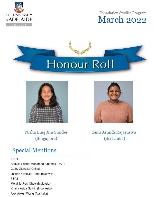 uoa-college-honour-roll